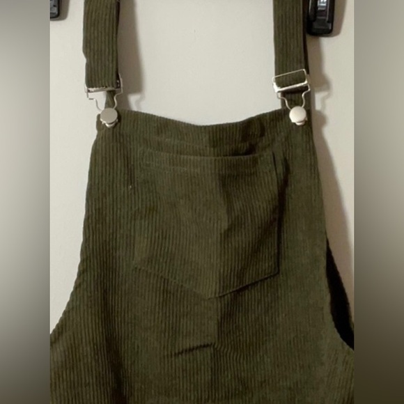 Cupshe Olive Corduroy Square Neck Overall Skirtalls Dress | New w/ Tags | Small - Picture 7 of 12